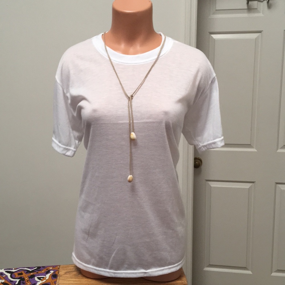 B.U.M. Equipment ladies L lightweight white tee